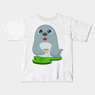 Seal Coffee Cup Kids T-Shirt